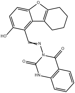 2,4(1H,3H)-Quinazolinedione,3-[[(6,7,8,9-tetrahydro-2-hydroxy-1-dibenzofuranyl)methylene]amino]-(9CI) Struktur