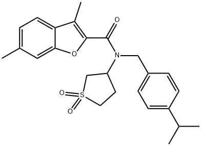 2-Benzofurancarboxamide,3,6-dimethyl-N-[[4-(1-methylethyl)phenyl]methyl]-N-(tetrahydro-1,1-dioxido-3-thienyl)-(9CI)|