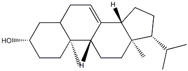 20-メチルプレグナ-7-エン-3β-オール 化学構造式