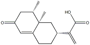 (2R)-1,2,3,4,6,7,8,8a-オクタヒドロ-8α,8aα-ジメチル-α-メチレン-6-オキソ-2-ナフタレン酢酸 化学構造式