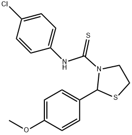 3-Thiazolidinecarbothioamide,N-(4-chlorophenyl)-2-(4-methoxyphenyl)-(9CI) Structure