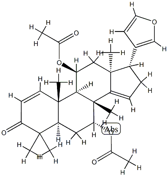 (13α,17α)-7α,11β-Diacetoxy-21,23-epoxy-4,4,8-trimethyl-24-nor-5α-chola-1,14,20,22-tetren-3-one Struktur