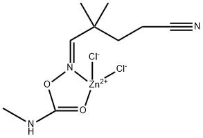 5-cyano-2,2-dimethyl-1-butylidenamine methylcarbamic ester--zinc dichloride (1:1) Structure