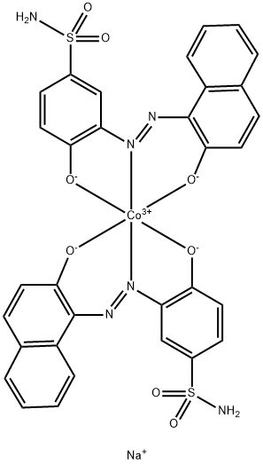 sodium bis[4-hydroxy-3-[(2-hydroxy-1-naphthyl)azo]benzenesulphonamidato(2-)]cobaltate(1-) Struktur