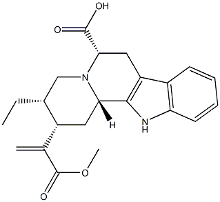 (20β)-16,17-ジデヒドロコリナン-5β,16-ジカルボン酸16-メチル 化学構造式