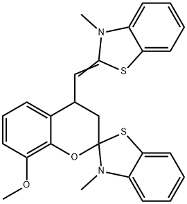 58566-08-8 3,4-Dihydro-8-methoxy-3'-methyl-4-[(3-methylbenzothiazol-2(3H)-ylidene)methyl]spiro[2H-1-benzopyran-2,2'(3'H)-benzothiazole]