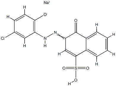 3-[(5-クロロ-2-ヒドロキシフェニル)アゾ]-4-ヒドロキシ-1-ナフタレンスルホン酸ナトリウム 化学構造式