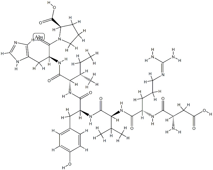 (D-PRO)-ANGIOTENSIN I/II (1-7), 586962-44-9, 结构式