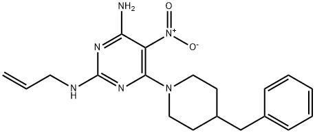 6-(4-benzylpiperidin-1-yl)-5-nitro-N~2~-(prop-2-en-1-yl)pyrimidine-2,4-diamine Struktur