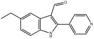 1H-Indole-3-carboxaldehyde,5-ethyl-2-(4-pyridinyl)-(9CI) 化学構造式