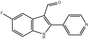 5-フルオロ-2-(ピリジン-4-イル)-1H-インドール-3-カルブアルデヒド 化学構造式