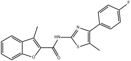 2-Benzofurancarboxamide,N-[4-(4-fluorophenyl)-5-methyl-2-thiazolyl]-3-methyl-(9CI),588676-05-5,结构式