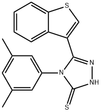 3H-1,2,4-Triazole-3-thione,5-benzo[b]thien-3-yl-4-(3,5-dimethylphenyl)-2,4-dihydro-(9CI) Structure