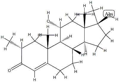 (2R,8S,9S,10R,11R,13S,14S,17S)-11,17-dihydroxy-2,10,13,17-tetramethyl- 2,6,7,8,9,11,12,14,15,16-decahydro-1H-cyclopenta[a]phenanthren-3-one Struktur