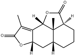 (4R)-2-Oxo-3,4aβ-dimethyl-4α-hydroxy-2,4,4a,5,6,7,8,8aβ,9,9aβ-decahydronaphtho[2,3-b]furan-5β-carboxylic acid lactone Struktur