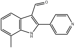 1H-Indole-3-carboxaldehyde,7-methyl-2-(4-pyridinyl)-(9CI) Structure
