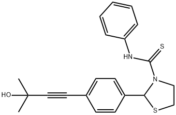 590379-25-2 3-Thiazolidinecarbothioamide,2-[4-(3-hydroxy-3-methyl-1-butynyl)phenyl]-N-phenyl-(9CI)
