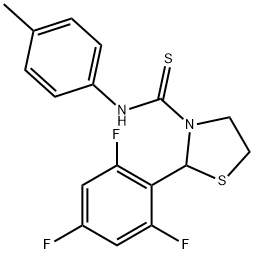 3-Thiazolidinecarbothioamide,N-(4-methylphenyl)-2-(2,4,6-trifluorophenyl)-(9CI) Structure