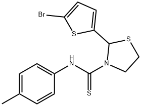 3-Thiazolidinecarbothioamide,2-(5-bromo-2-thienyl)-N-(4-methylphenyl)-(9CI) Struktur