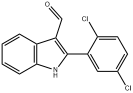 2-(2,5-二氯苯基)-1H-吲哚-3-甲醛 结构式