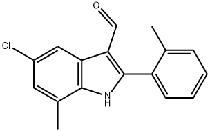1H-Indole-3-carboxaldehyde,5-chloro-7-methyl-2-(2-methylphenyl)-(9CI) Struktur