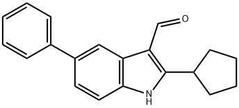 1H-Indole-3-carboxaldehyde,2-cyclopentyl-5-phenyl-(9CI) Structure