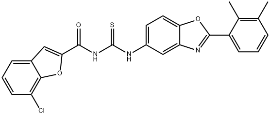 2-Benzofurancarboxamide,7-chloro-N-[[[2-(2,3-dimethylphenyl)-5-benzoxazolyl]amino]thioxomethyl]-(9CI) 结构式