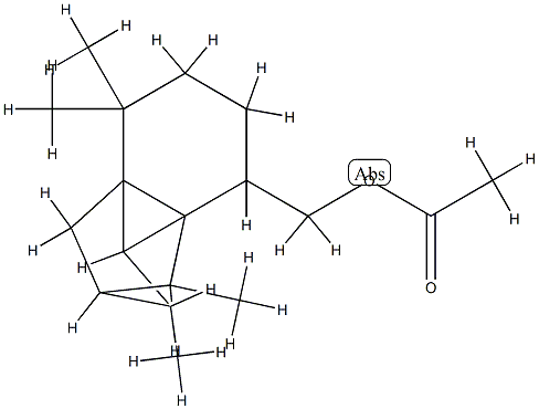 オクタヒドロ-7,7,8,8-テトラメチル-2,3b-メタノ-3bH-シクロペンタ[1,3]シクロプロパ[1,2]ベンゼン-4-メタノールアセタート 化学構造式