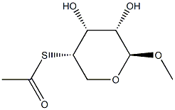 ba-L-Ribopyranoside, methyl 4-thio-, 4-acetate (9CI) 化学構造式