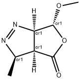 4H-Furo[3,4-c]pyrazol-4-one,3,3a,6,6a-tetrahydro-6-methoxy-3-methyl-,(3R,3aS,6R,6aR)-rel- 结构式