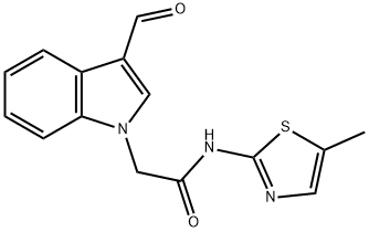 1H-Indole-1-acetamide,3-formyl-N-(5-methyl-2-thiazolyl)-(9CI) Structure