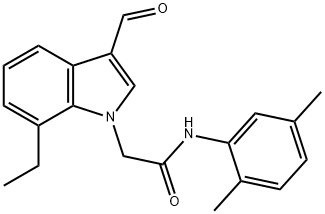 1H-Indole-1-acetamide,N-(2,5-dimethylphenyl)-7-ethyl-3-formyl-(9CI) 结构式