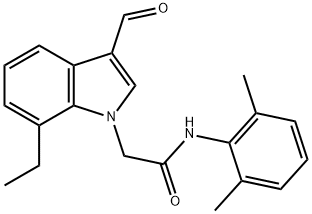 1H-Indole-1-acetamide,N-(2,6-dimethylphenyl)-7-ethyl-3-formyl-(9CI) 化学構造式