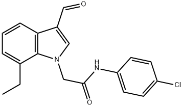 1H-Indole-1-acetamide,N-(4-chlorophenyl)-7-ethyl-3-formyl-(9CI) 化学構造式