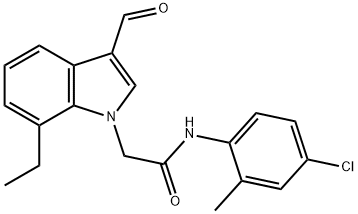1H-Indole-1-acetamide,N-(4-chloro-2-methylphenyl)-7-ethyl-3-formyl-(9CI) 化学構造式
