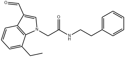 1H-Indole-1-acetamide,7-ethyl-3-formyl-N-(2-phenylethyl)-(9CI),593236-54-5,结构式