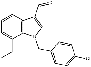 1H-Indole-3-carboxaldehyde,1-[(4-chlorophenyl)methyl]-7-ethyl-(9CI) 化学構造式