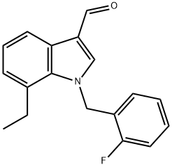 1H-Indole-3-carboxaldehyde,7-ethyl-1-[(2-fluorophenyl)methyl]-(9CI) 化学構造式