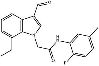 1H-Indole-1-acetamide,7-ethyl-N-(2-fluoro-5-methylphenyl)-3-formyl-(9CI) Struktur