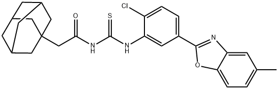 Tricyclo[3.3.1.13,7]decane-1-acetamide, N-[[[2-chloro-5-(5-methyl-2-benzoxazolyl)phenyl]amino]thioxomethyl]- (9CI)|