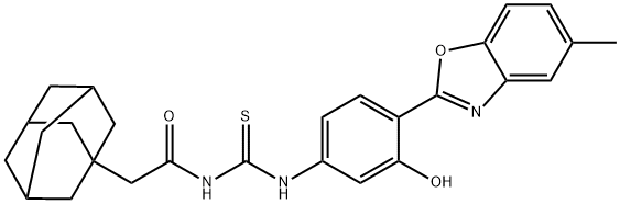 Tricyclo[3.3.1.13,7]decane-1-acetamide, N-[[[3-hydroxy-4-(5-methyl-2-benzoxazolyl)phenyl]amino]thioxomethyl]- (9CI),593238-71-2,结构式