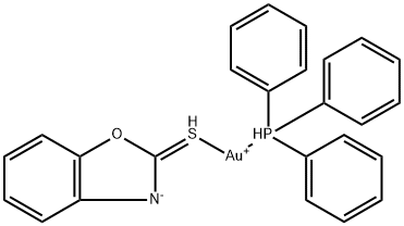 (2-benzoxazolethiolato)(triphenylphosphine)gold(I) 化学構造式