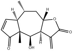 (3aS)-3,3a,4,4a,7aα,8,9,9aβ-Octahydro-4β-hydroxy-4aβ,8α-dimethyl-3-methyleneazuleno[6,5-b]furan-2,5-dione Struktur