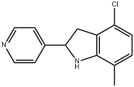 1H-Indole,4-chloro-2,3-dihydro-7-methyl-2-(4-pyridinyl)-(9CI) Structure