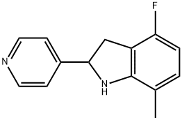 1H-Indole,4-fluoro-2,3-dihydro-7-methyl-2-(4-pyridinyl)-(9CI) Struktur