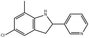 1H-Indole,5-chloro-2,3-dihydro-7-methyl-2-(3-pyridinyl)-(9CI) 化学構造式