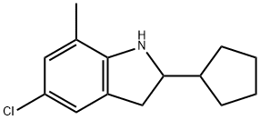 1H-Indole,5-chloro-2-cyclopentyl-2,3-dihydro-7-methyl-(9CI),596083-20-4,结构式