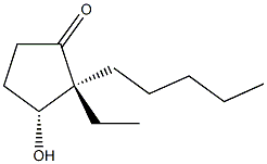 Cyclopentanone, 2-ethyl-3-hydroxy-2-pentyl-, (2R,3R)-rel-(-)- (9CI) 化学構造式