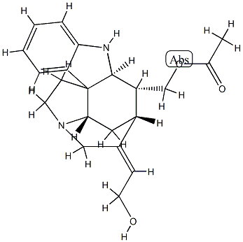 (19E)-19,20-ジデヒドロクラン-17,18-ジオール17-アセタート 化学構造式