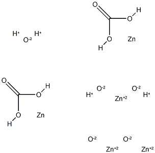 tetrahydrogen bis[carbonato(2-)]pentaoxopentazincate(4-) Struktur